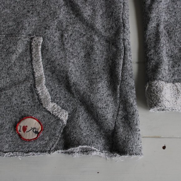 Quicksilver Heather Grey Distressed Beach Pullover Sweater - Picture 2 of 7